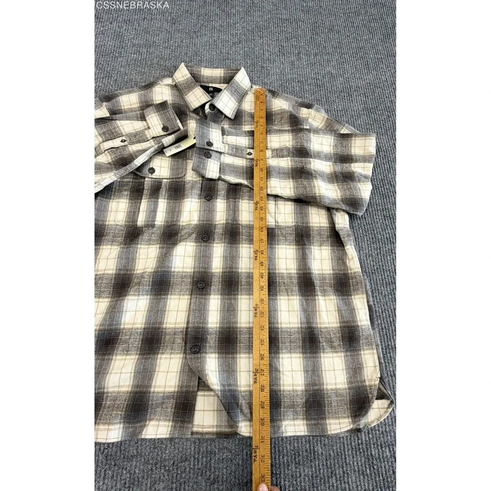 Banana Republic Men's Relaxed Fit Flannel Shirt Brown Beige Plaid NWT Sz XXL